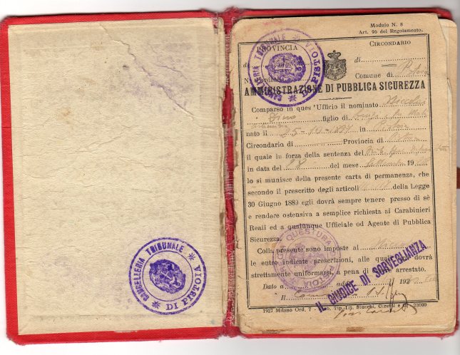 Carta di Permanenza 1930 (1)